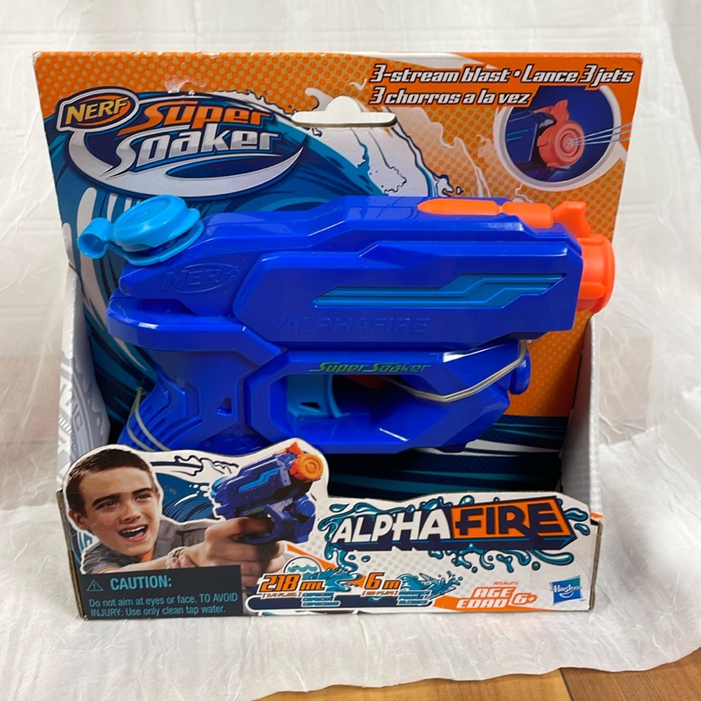 NERF Super Soaker Alpha Fire Blue Water Toy New Hasbro Model A5625F01